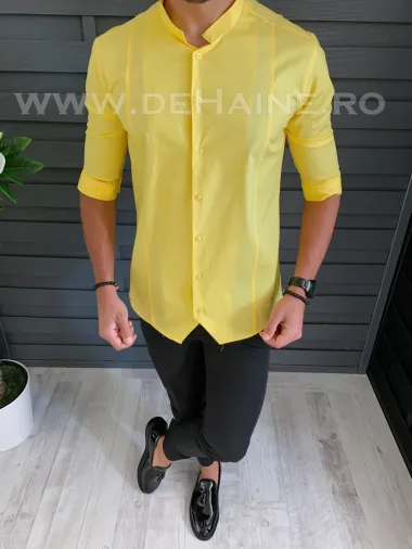 Camasa barbati galbena slim fit B1318 P19-2.1